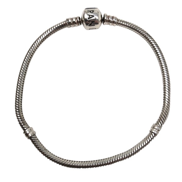 AUTHENTIC Pandora Moments Sterling Silver Snake Chain Bracelet Size 7.9 - Picture 2 of 6